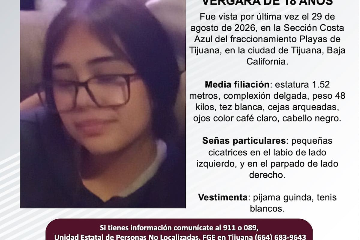 Se busca a Sally Anduce Vergara de 18 años