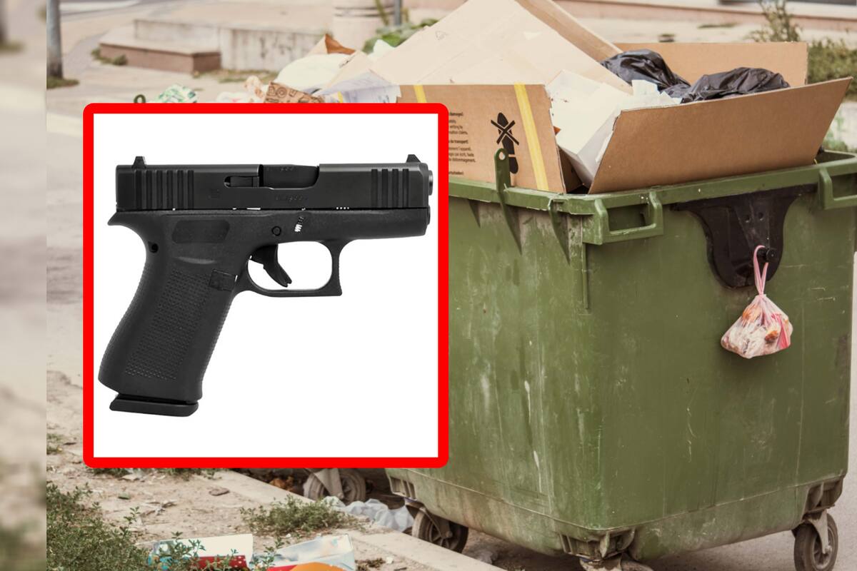 Encuentran pistola Glock en bote de basura en Ley 57