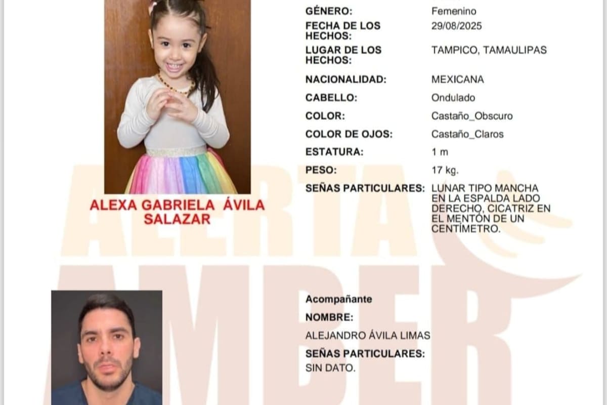 Activan Alerta Amber por Alexa Gabriela Avila Salazar de 3 años