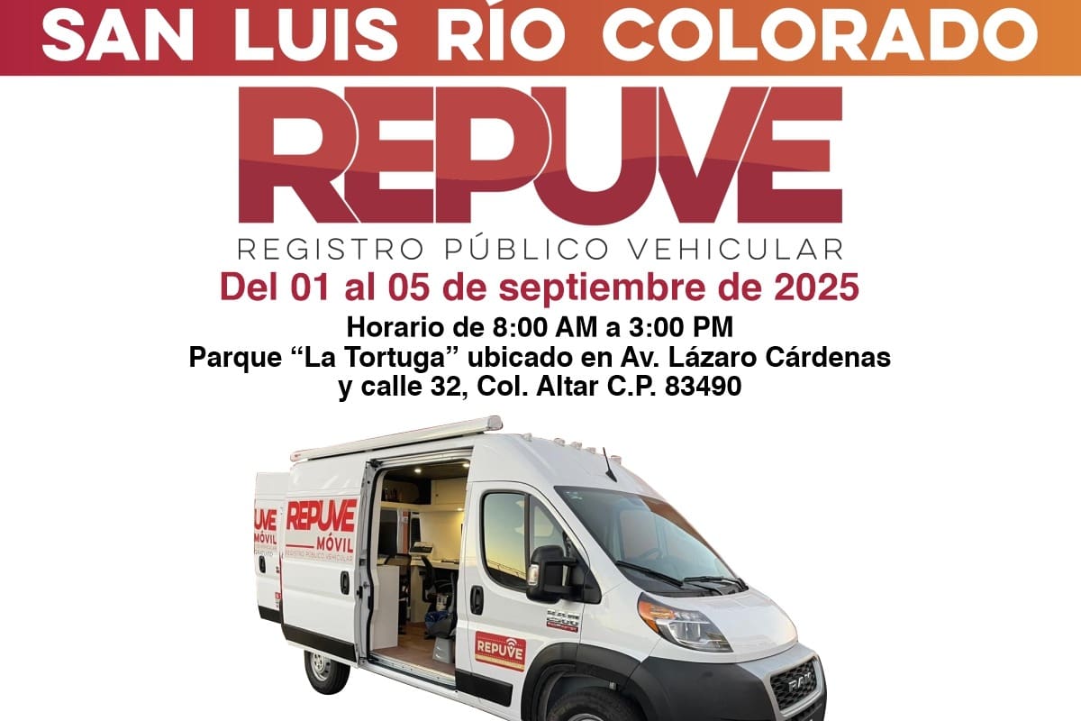 Repuve instalará módulo itinerante en San Luis Río Colorado