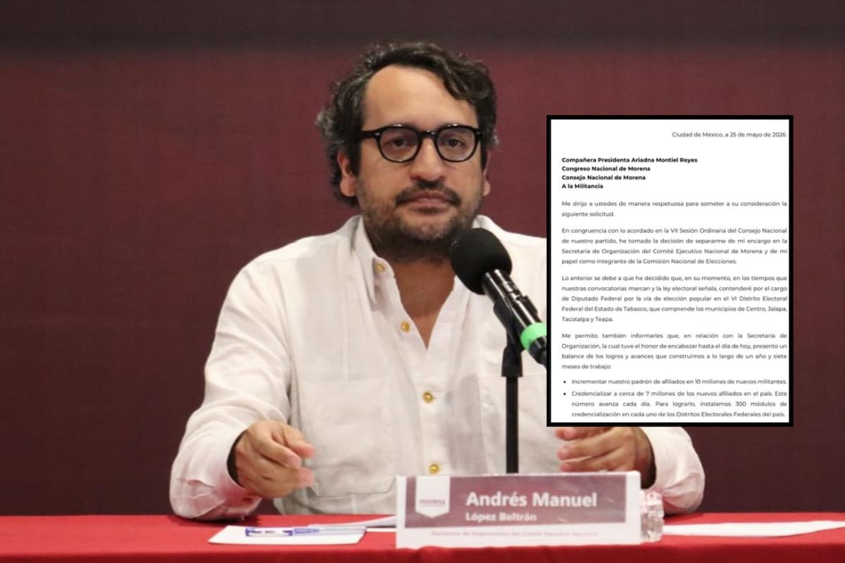 Andrés López Beltrán deja cargo en Morena para buscar diputación en Tabasco; esto dijo sobre Claudia Sheinbaum y la 4T