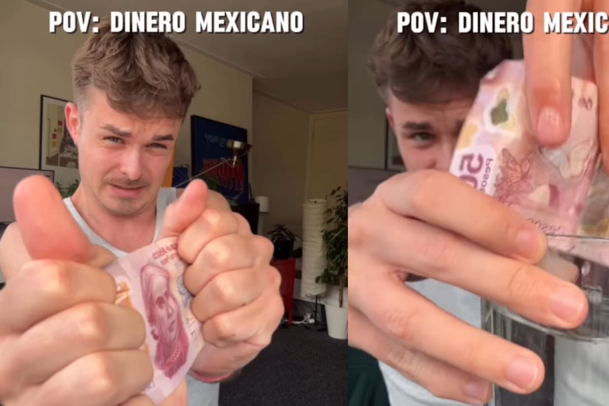 “Impresionante, pero como mexicana te digo… no te metas un billete a la boca”: extranjero intenta destruir un billete mexicano y no lo logra