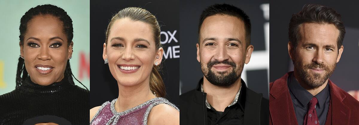 En esta combinación de fotografÃas Regina King, Blake Lively, Lin-Manuel Miranda y Ryan Reynolds quienes serán coanfitriones de la Gala del Met que regresa a su fecha tradicional del primer lunes de mayo en 2022. (Foto AP)