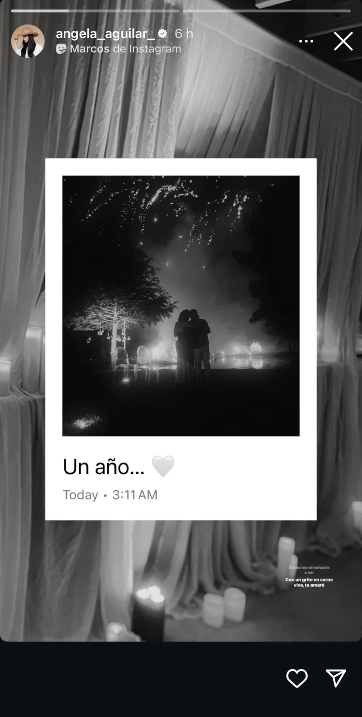 Ángela y Christian Nodal celebran su primer aniversario de bodas | Captura de video