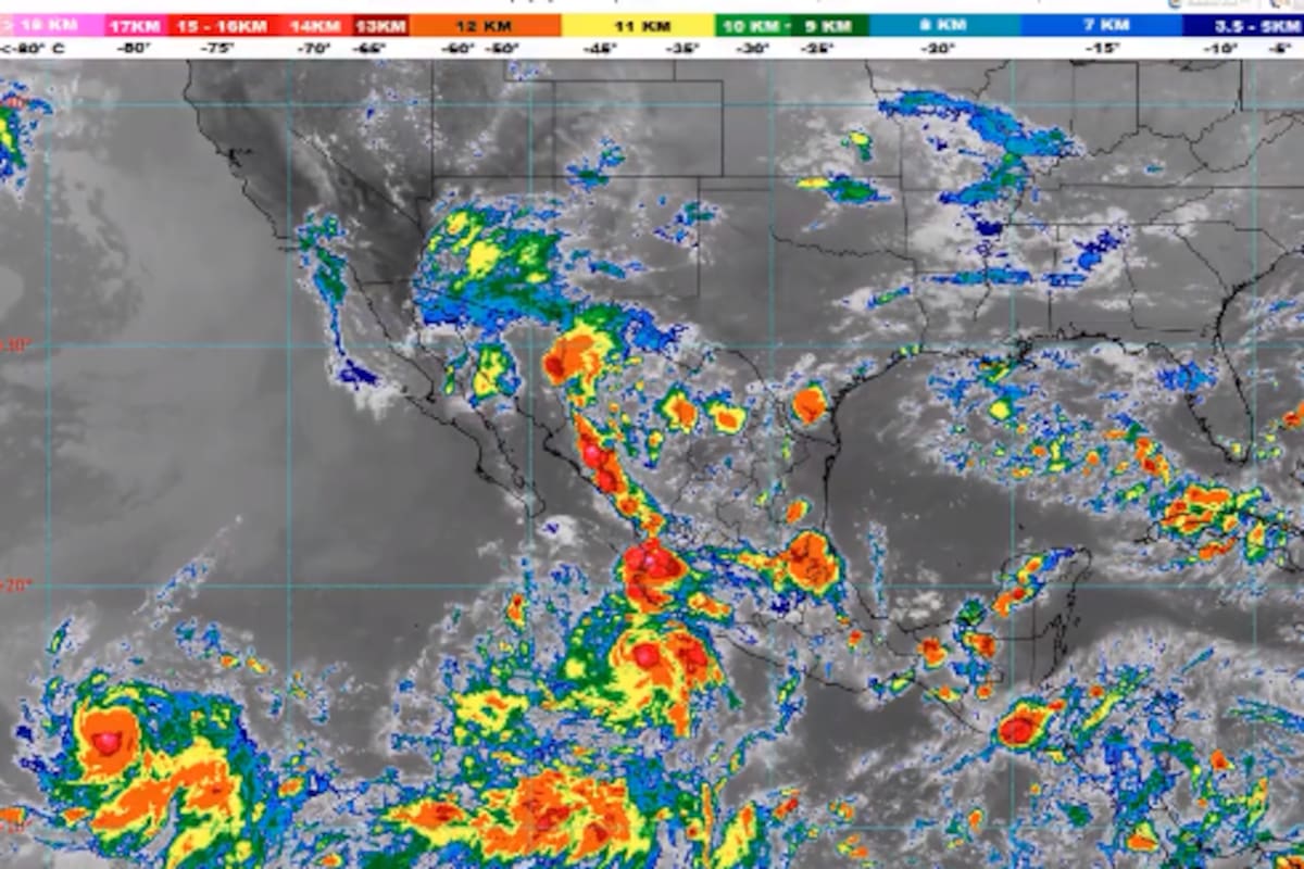 Se forma depresión tropical Doce-E en el Pacífico; provoca lluvias intensas y vientos en 4 estados