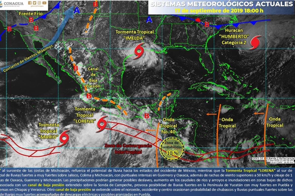 Tormenta "Lorena" se perfila a entrar por Guerrero