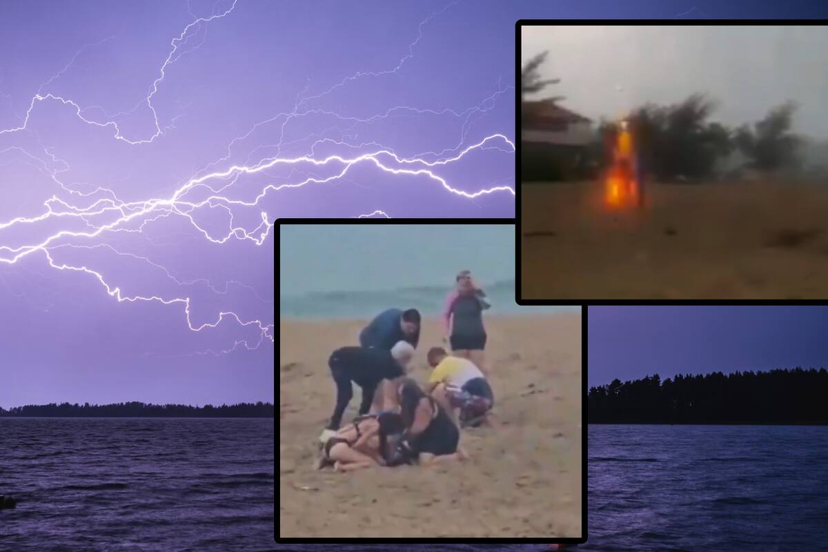 VIDEO: Momento en que un rayo impacta sobre tres niños en playa de Puerto Rico