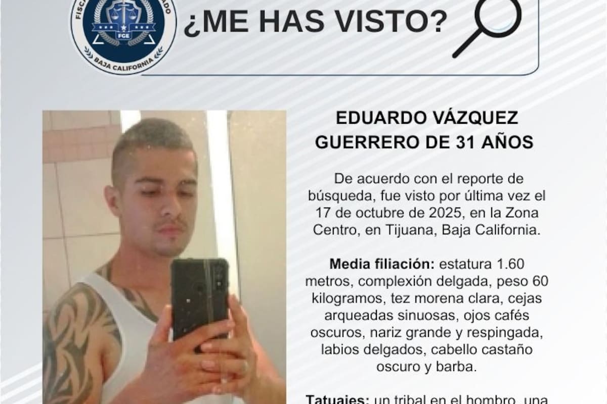 Se busca a Eduardo Vázquez Guerrero, de 31 años