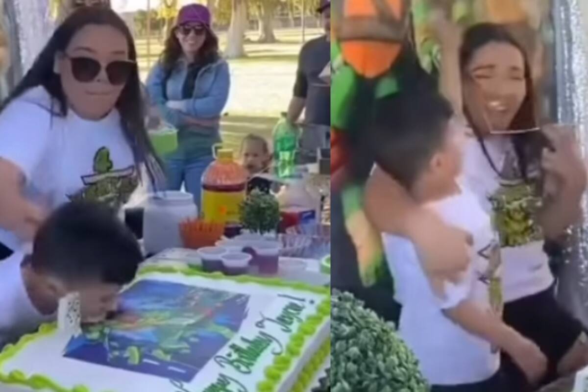 Niño golpea a su familiar por empujarle la cara sobre el pastel: las opiniones se dividen