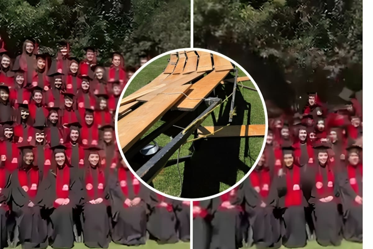 VIDEO: Estructura se desploma en la Universidad Iberoamericana mientras estudiantes de Psicología posaban para foto de graduación; hay 33 personas valoradas por servicios médicos