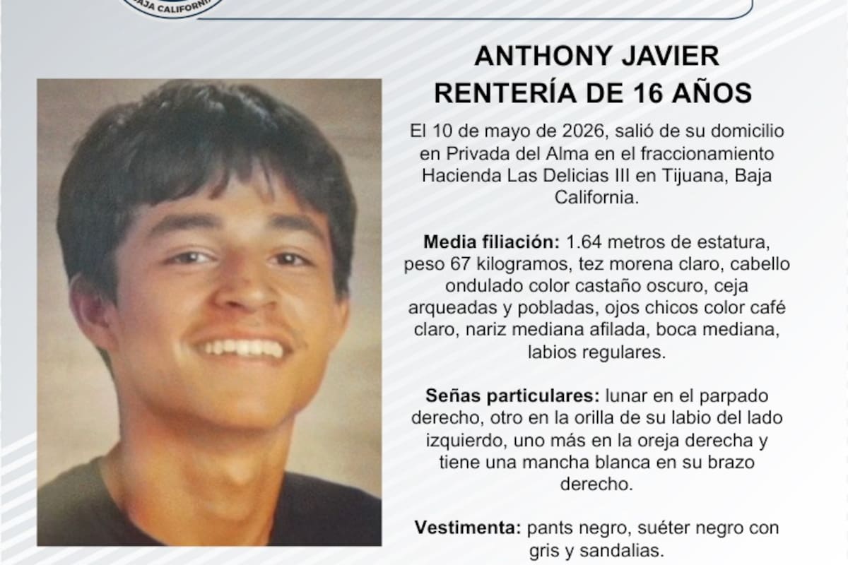 Se busca Anthony Javier Rentería de 16 años