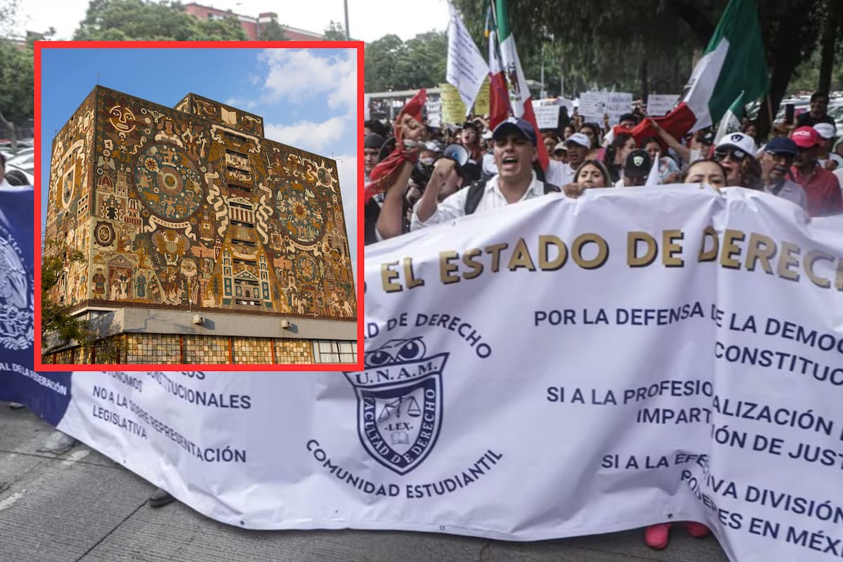 Alumnos de la UNAM marchan contra Reforma Judicial