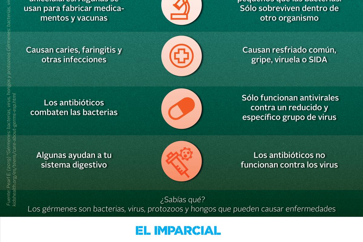 Diferencia entre bacteria y virus