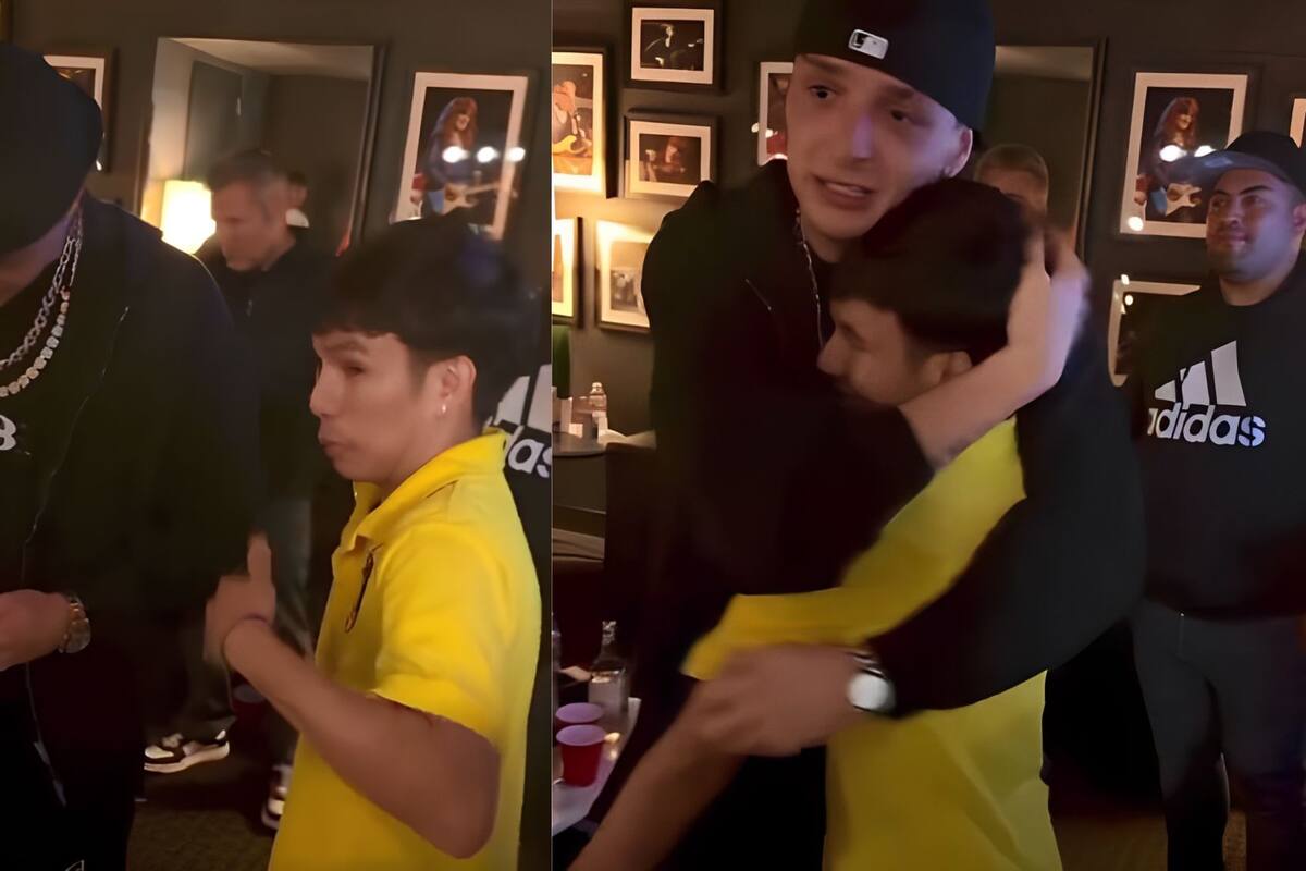 Peso pluma tiene un gesto amable con fan que espero más de 12 horas para verlo