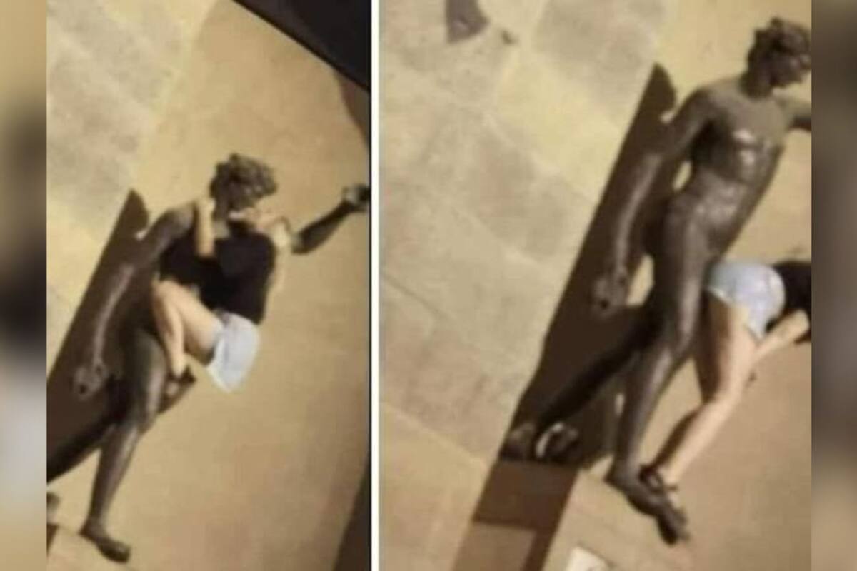 Indigna en redes fotografía de turista sexualizando estatua de Baco en Italia
