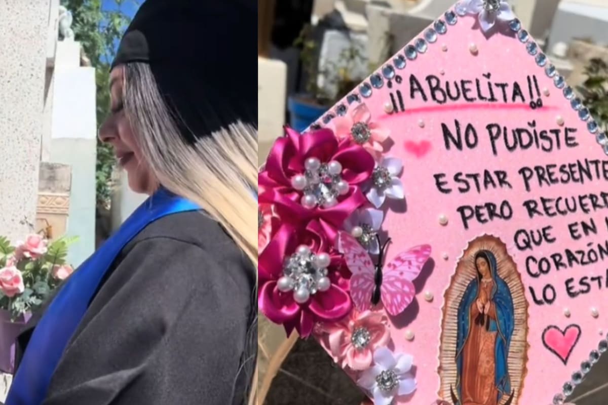 “Esto es para ti”: Mujer se gradúa de la Universidad y visita a su abuelita en el panteón.