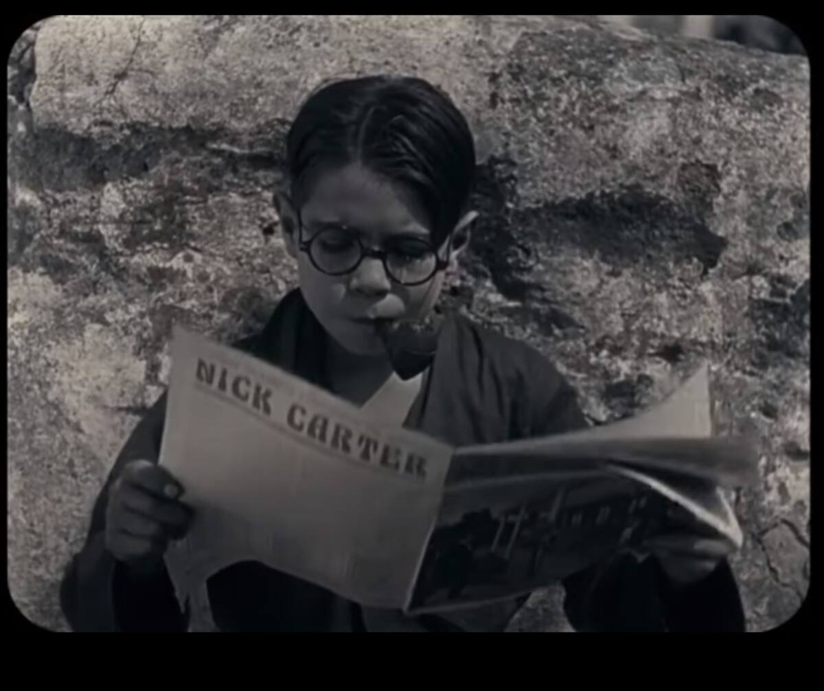 Mención a Nick Carter en la película El Puño de Hierro, 1927.