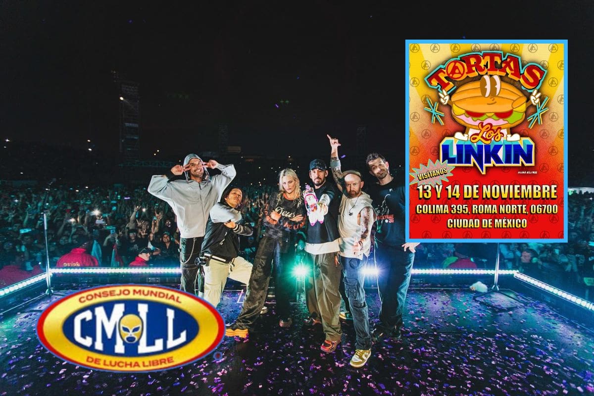 “Tortas Los Linkin”, Linkin Park sorprende a CDMX con una colaboración con la CMLL previo al Corona Capital 2025