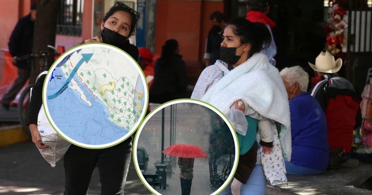 México se enfrentará a un nuevo frente frío y a una masa de aire polar que dejará un descenso de las temperaturas diurnas, lluvias y fuertes vientos
