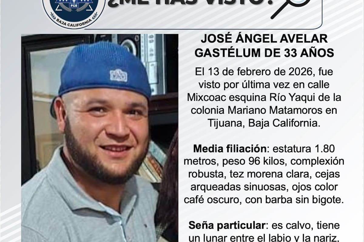 Se busca a José Ángel Avelar Gastélum de 33 años de edad