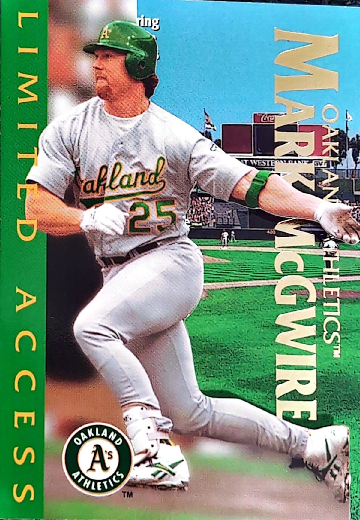 Tarjeta de beisbol de Mark McGwire con los Oakland Athletics.