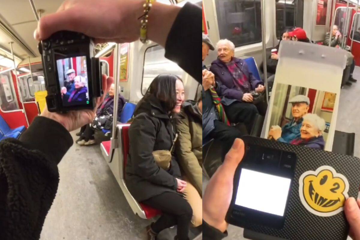 Fotógrafo sorprende a una pareja de ancianos con una hermosa fotografía en un tren