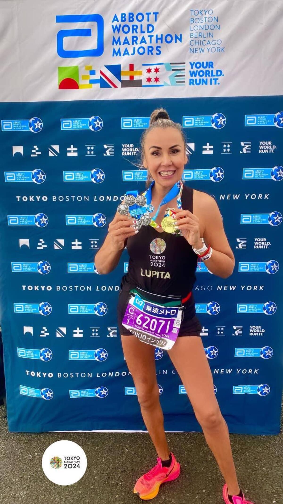 Lupita es la primera sonorense en correr los seis maratones ‘Major’ que existen | Foto: Kevin González