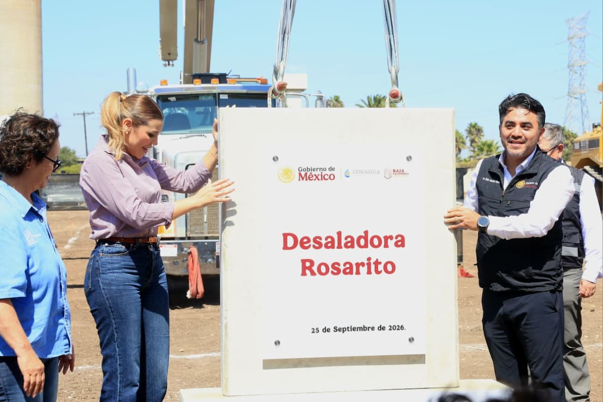 Colocan primera piedra de la Desaladora Rosarito para garantizar agua en Tijuana y Ensenada
