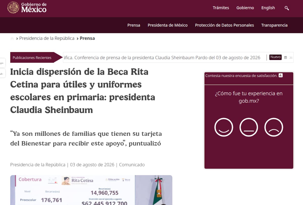 Ellos son los únicos que recibirán un pago de 2 mil 500 pesos hoy 5 de agosto: Lista de apellidos que reciben la Beca Rita Cetina para primaria. Foto: Captura de pantalla
