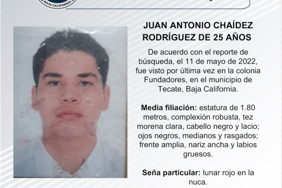Se busca Juan Antonio Chaídez Rodríguez de 25 años de edad