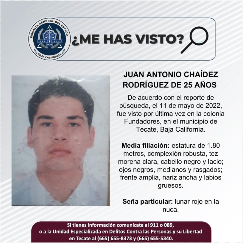 Fue visto por última vez el 11 de mayo de 2022.