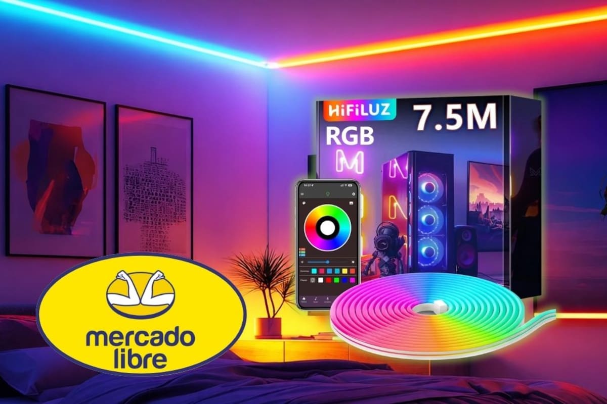 Mercado Libre ofrece tira LED tipo neón con 55% de descuento que incluye control inteligente y certificación para exterior
