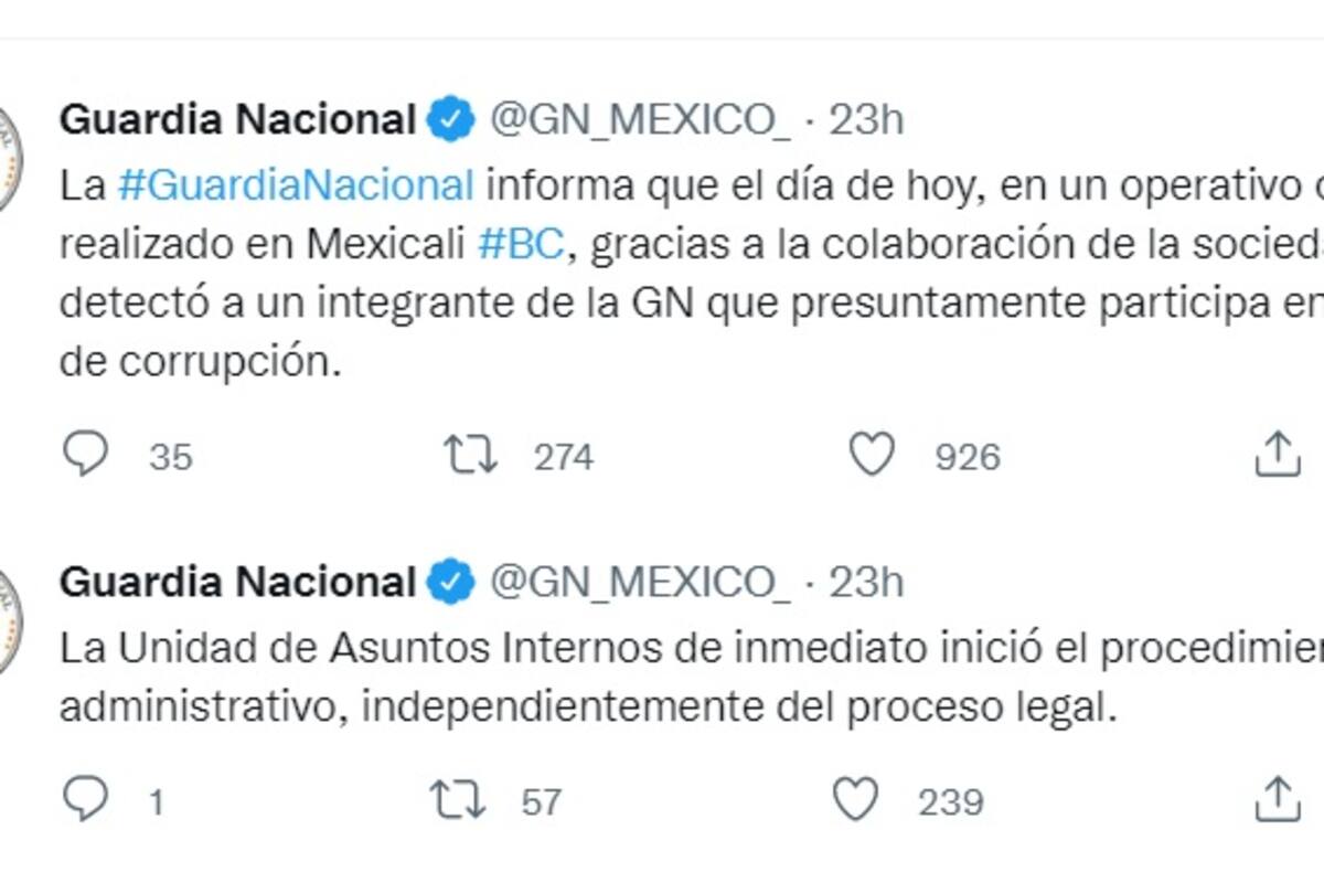 Guardia Nacional participa en acto de corrupción