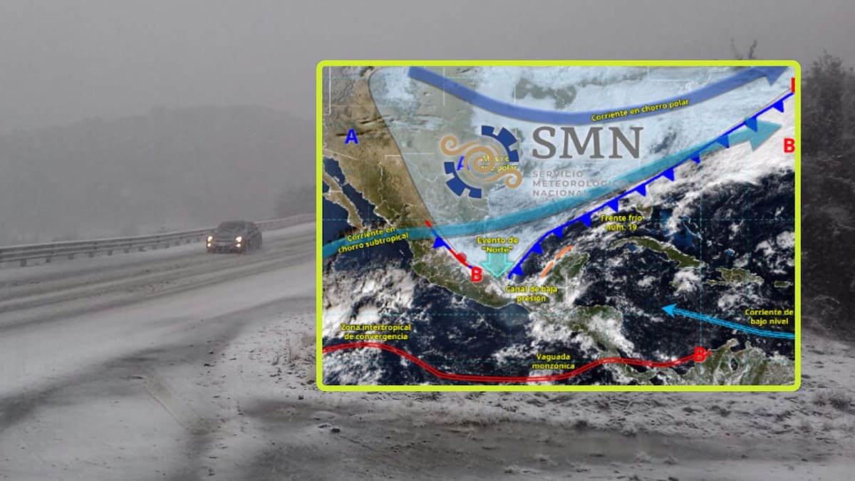 Frente frío 19 estacionario ‘enfriará’ estas ciudades mañana miércoles y jueves; habrá chubascos, heladas y viento del norte con rachas de hasta 70 km/h
