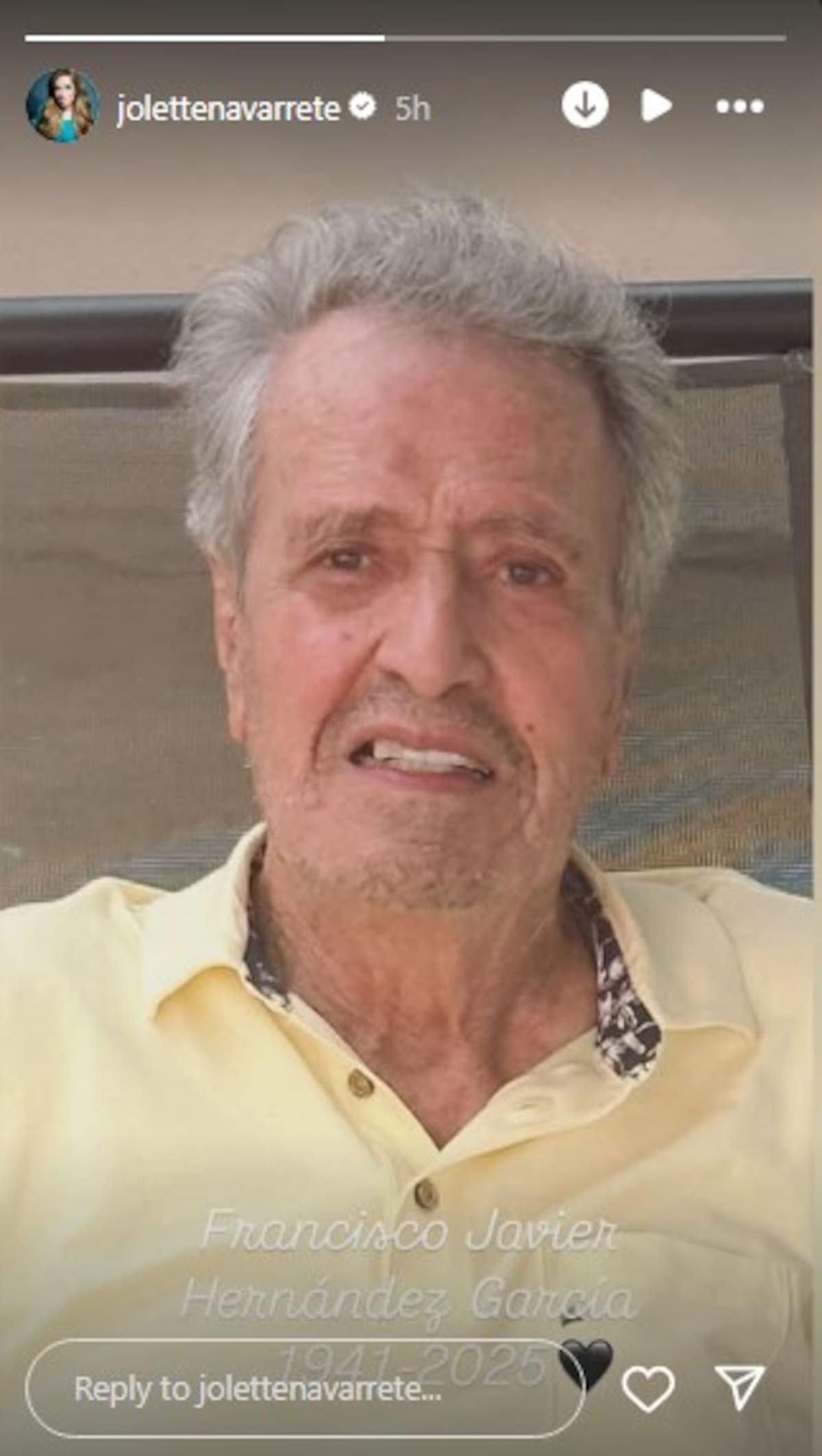 Jolette anunció la muerte de su padre en redes sociales / Instagram: @jolettenavarrete