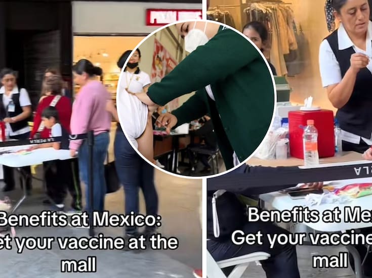 Canadiense se sorprendió al ver un puesto de vacunación en un centro comercial de México, graba video que se hizo viral en TikTok