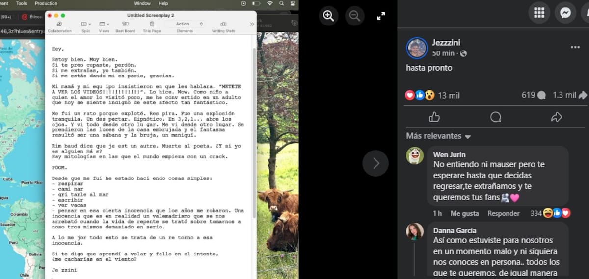 Sus seguidores interpretaron la publicación como una pausa en su carrera / Facebook Jezzini