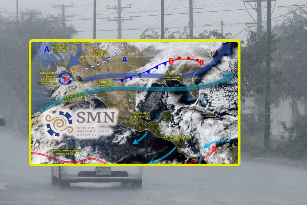 Frente frío 33 y su masa de aire polar “congelarán” estas ciudades mañana jueves y viernes con fuertes lluvias, evento de “Norte” de hasta 120 km/h, temperaturas de -5 °C y posibles nevadas