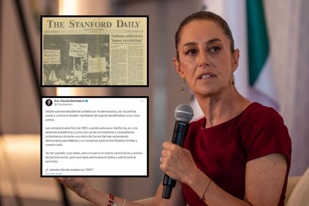 Así protestó Claudia Sheinbaum contra “la dictadura” de Carlos Salinas de Gortari