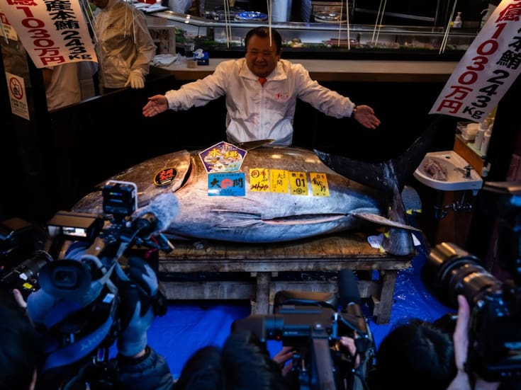 Atún aleta azul se vende en 3.2 millones de dólares en Tokio y rompe récord histórico: qué explica el precio, de dónde viene y por qué esta subasta marca el inicio del año en Japón