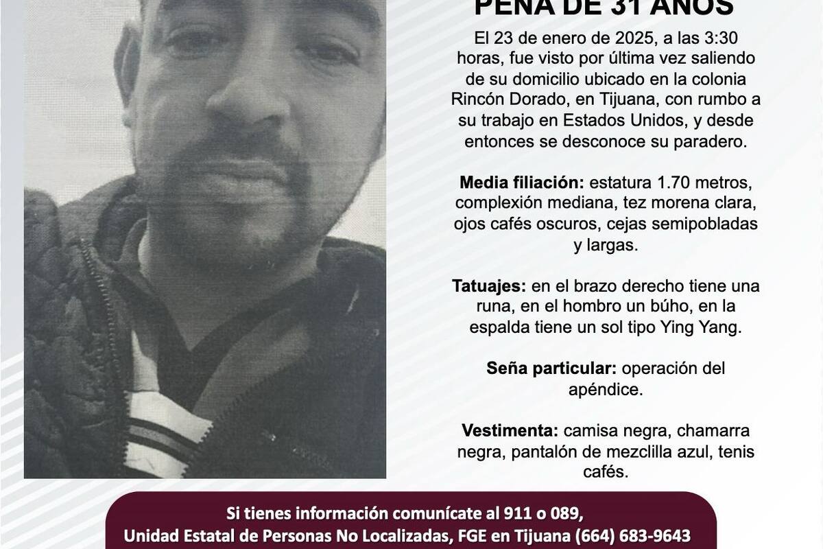 Se busca a Javier Ariel Cortes Peña de 31 años de edad