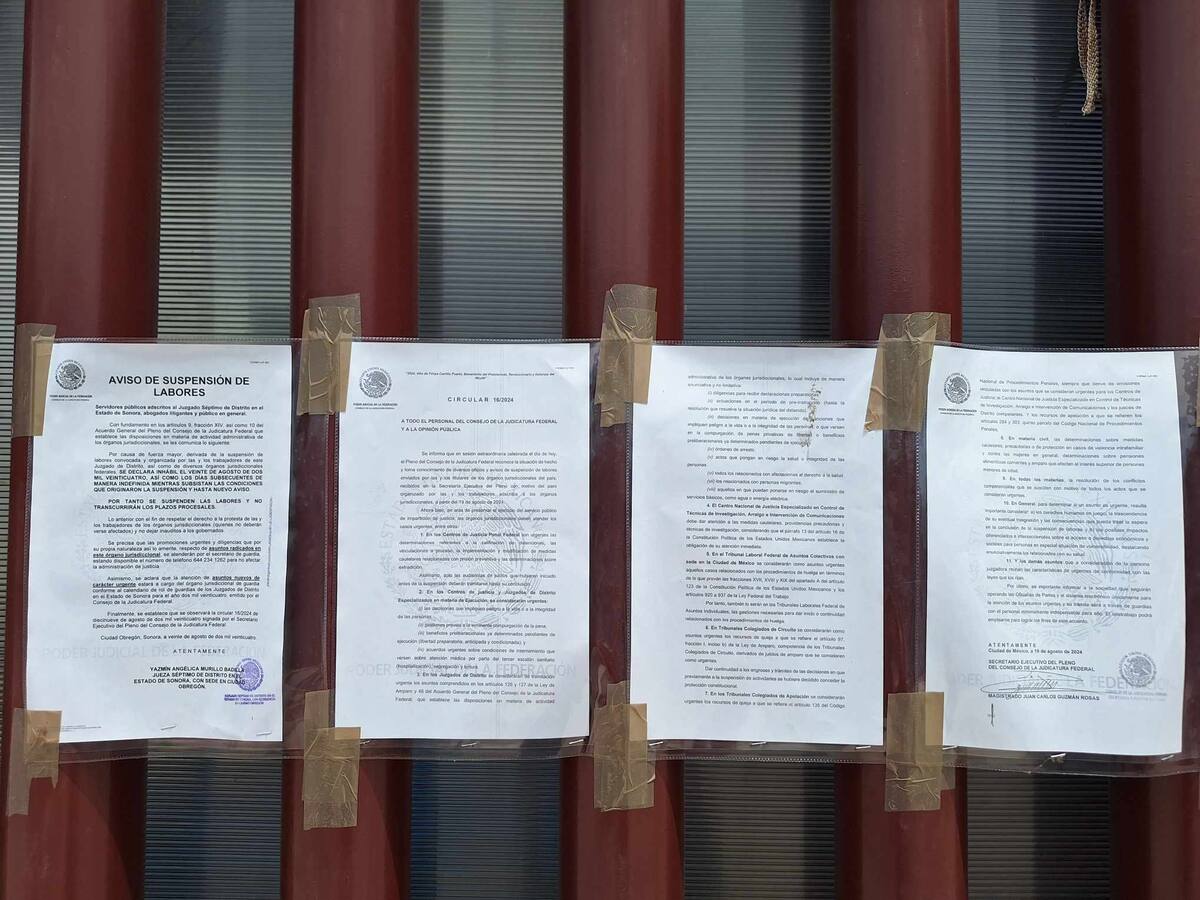 Suspenden laborales en el juzgado séptimo del poder judicial de la federación de CO