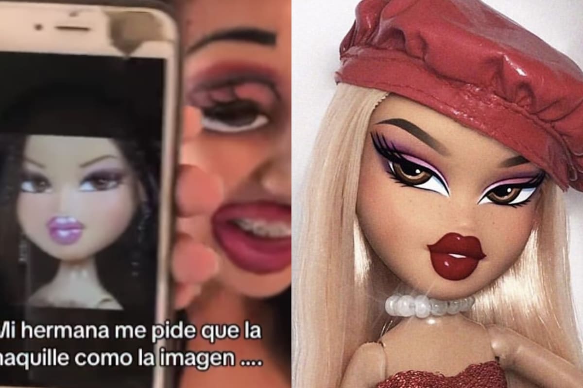 “Pues ella cumplió”: Joven muestra cómo su hermana le pidió que la maquillara como una muñeca Bratz... y se lo tomó muy literal