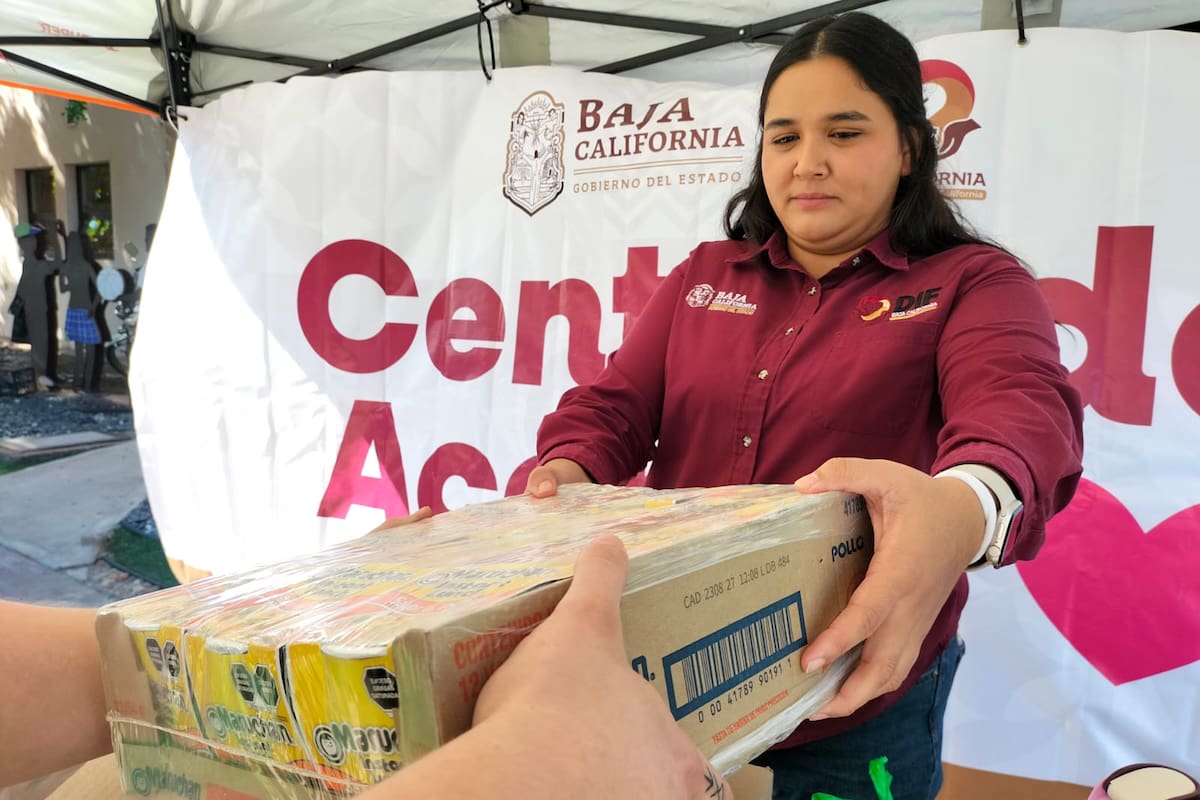 Abren centros de acopio en Baja California para apoyar a familias afectadas por las lluvias
