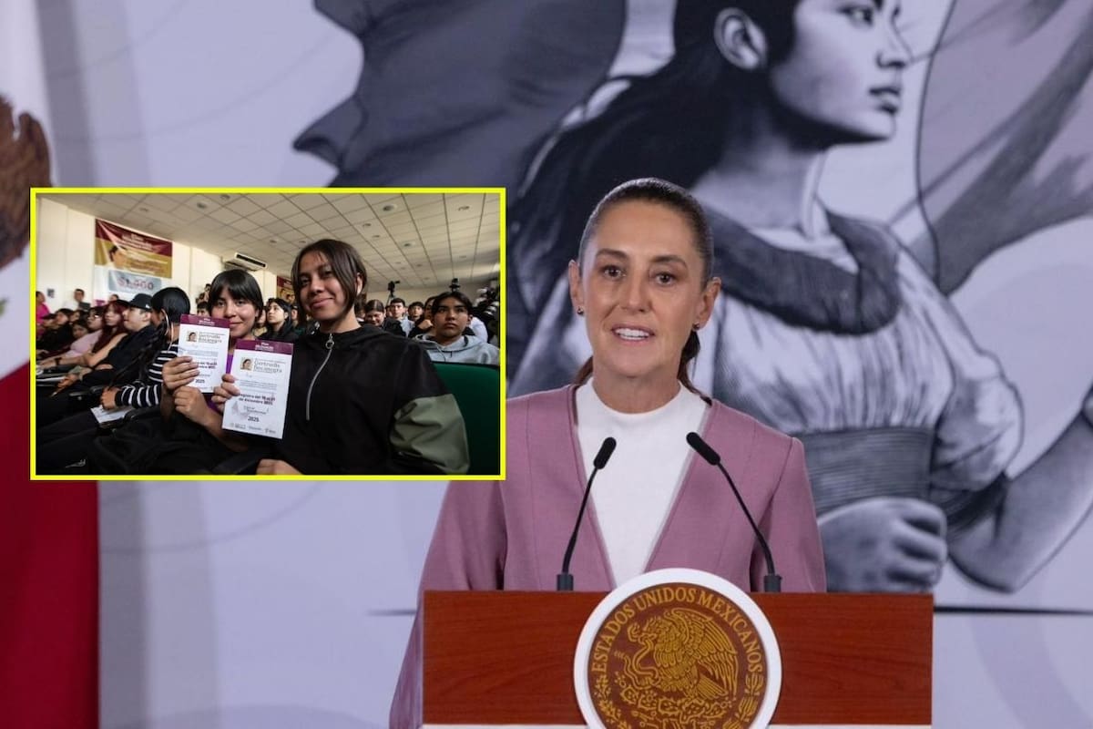 Sheinbaum cuestiona becas por promedio y defiende apoyos universales para estudiantes de escuelas públicas