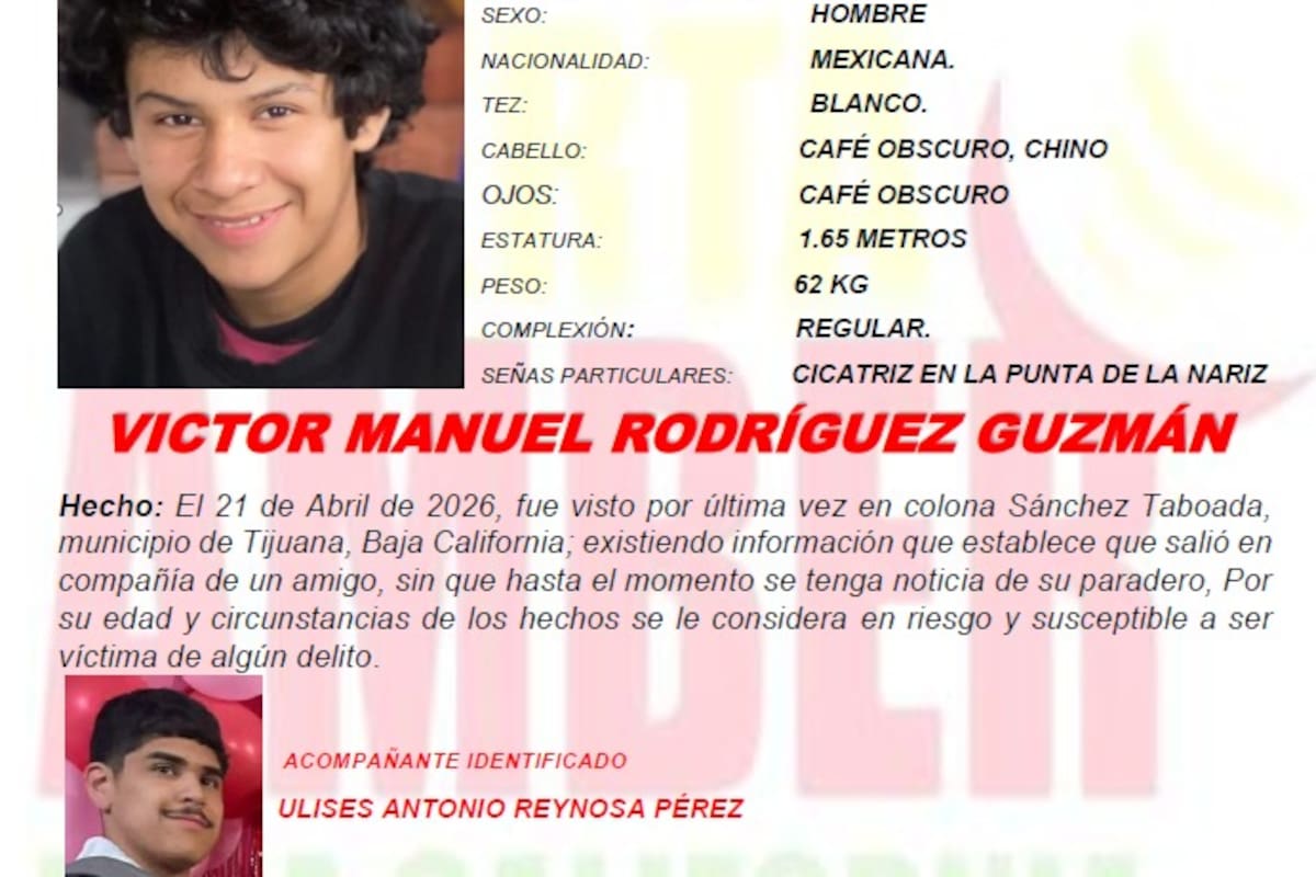 Activan alerta Amber por Víctor Manuel Rodríguez Guzmán de 17 años
