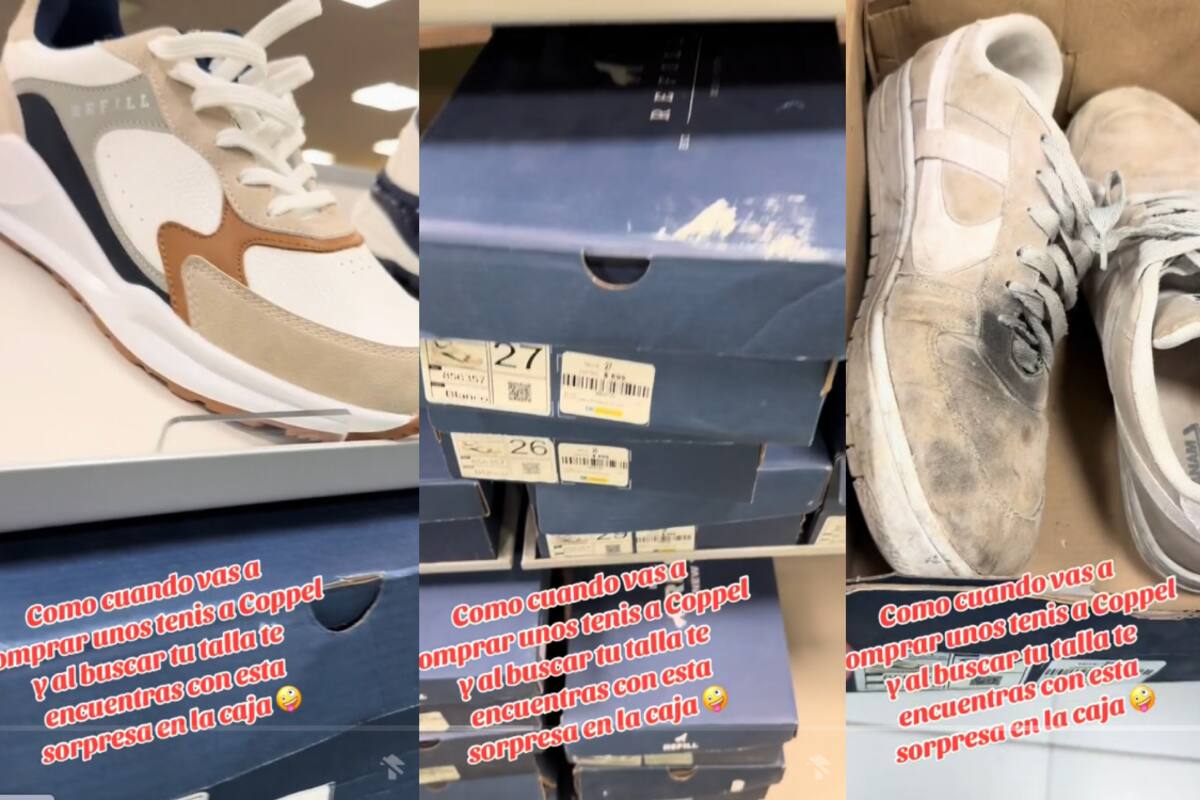 VIRAL: hombre encuentra una enorme sorpresa al abrir una caja de tenis en Coppel