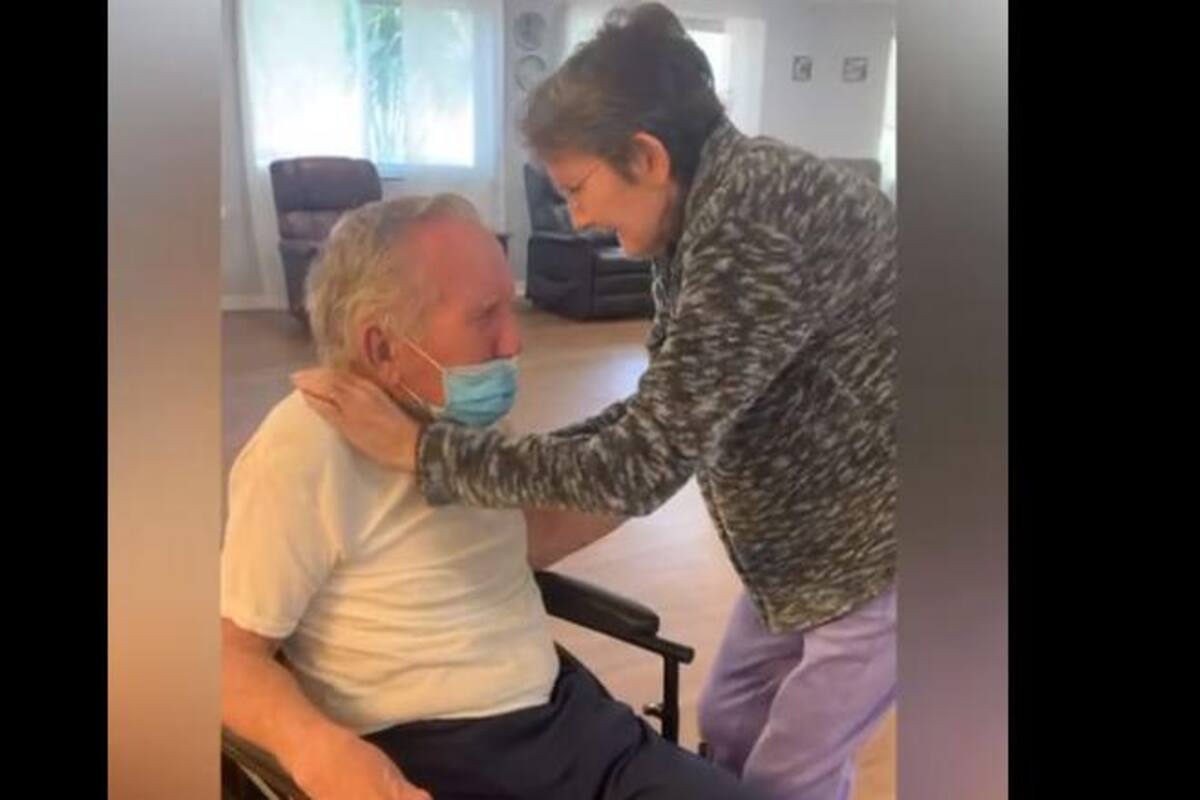 Pareja de la tercera edad se reencuentra luego de separarse por la contingencia