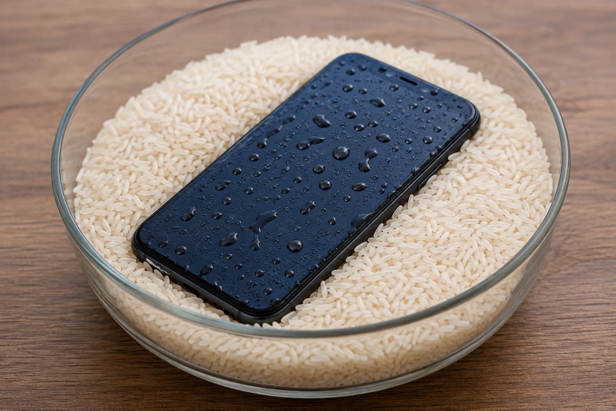 No es solo meterlo al arroz; este es el que sí funciona para secar un celular mojado y por qué técnicos advierten que el método puede dañar más el teléfono si se usa incorrectamente