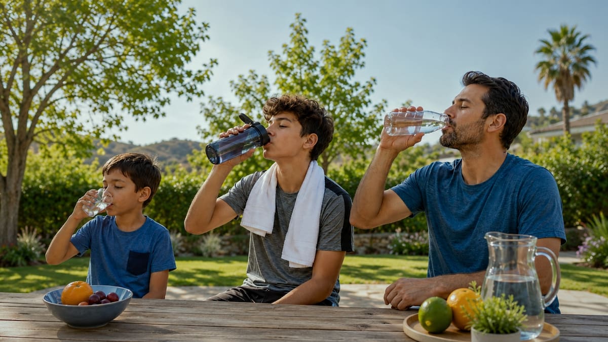 Mientras los niños deben tomar entre 1.3 y 1.7 litros de agua al día, los adolescentes necesitan más de 2 litros y los adultos pueden requerir hasta 3.7 litros para evitar deshidratación